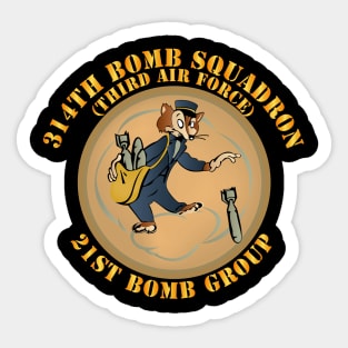 314th Bomb Squadron- 21st BG - WWII Sticker